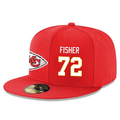 NFL Kansas City Chiefs #72 Eric Fisher Stitched Snapback Adjustable Player Hat - Red/White